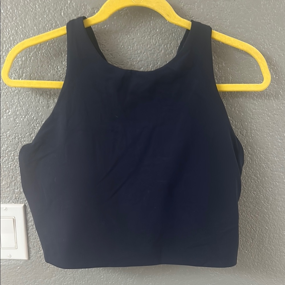 Athleta Navy High-Neck Sports Bra